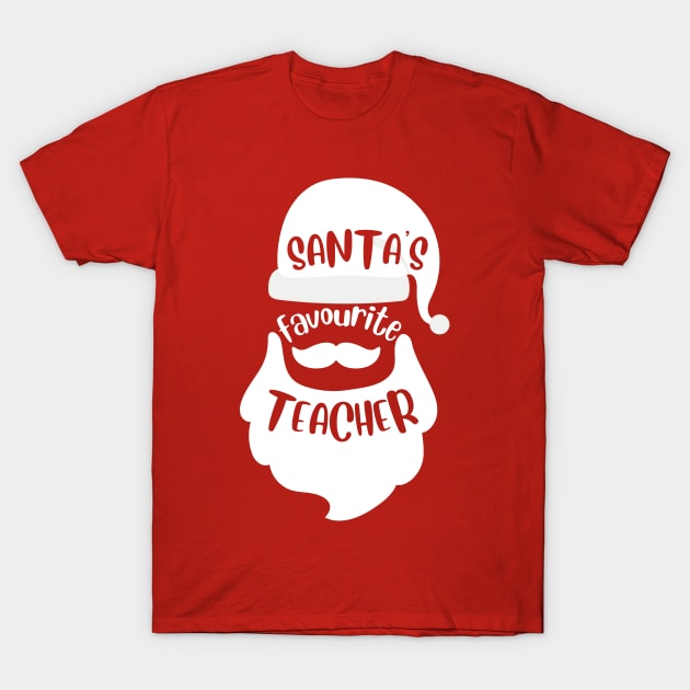 Santa's Favourite Teacher - Christmas Hat T-Shirt by littleprints